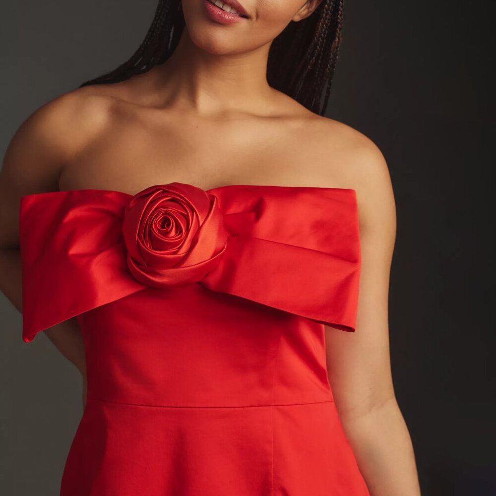 Anthropologie Hutch 3D Rosette Strapless Mini Dress - Picture 7 of 7